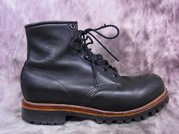 実際に弊社で買取させて頂いたCHIPPEWA/チペワ レザー レースアップワークブーツ 黒/8.5EEの画像 3枚目