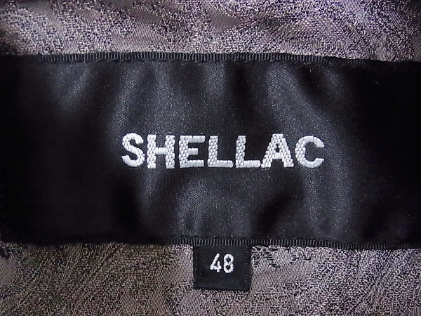 実際に弊社で買取させて頂いたSHELLAC/シェラック レザーボタンロングジャケット 黒/48の画像 2枚目