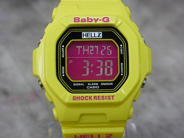 実際に弊社で買取させて頂いたBaby-G/ベビーG HELLZ/ヘルツ コラボモデル 黄 BG-5600HZ-9JRの画像 1枚目