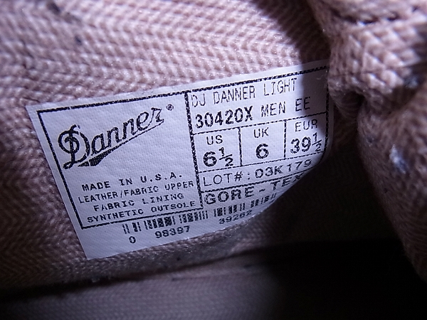 実際に弊社で買取させて頂いたDANNER/ダナー LIGHT GORE-TEX ワークブーツ 30420X/6-1/2の画像 7枚目