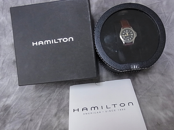 実際に弊社で買取させて頂いたHAMILTON カーキフィールド レザーベルト レディース/9771Bの画像 7枚目