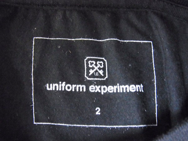 実際に弊社で買取させて頂いたuniform experiment/ソフネット 16SS 半袖Tシャツ ブラック 2の画像 2枚目