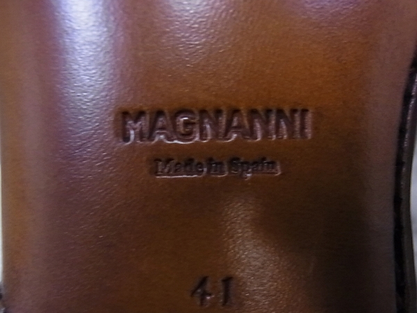 実際に弊社で買取させて頂いたMAGNANNI/マグナーニ ストレートチップ レザーシューズ/41の画像 6枚目