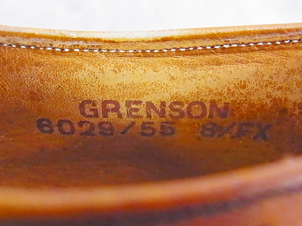 実際に弊社で買取させて頂いたグレンソンフットマスター 革靴 ウイングチップ 茶 6029/8の画像 7枚目