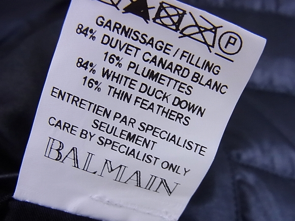 実際に弊社で買取させて頂いたBALMAIN/バルマン 12AW キルティングライダース ダウンJKT/44の画像 6枚目