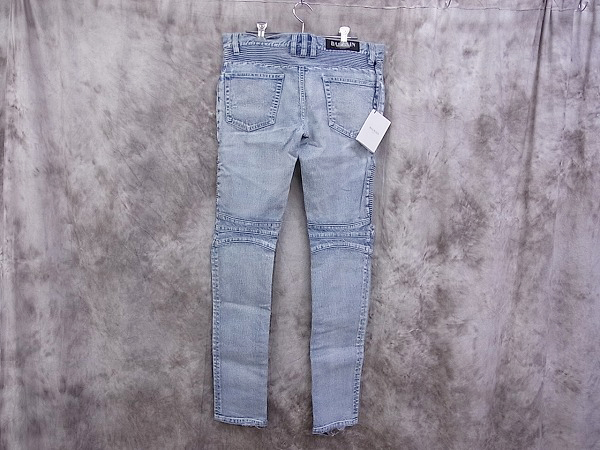 BALMAIN クラッシュ加工バイカーデニムパンツ/S5HT551C479D/29の買取