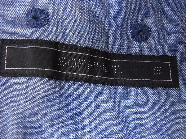 実際に弊社で買取させて頂いたSOPHNET/ソフネット 12SS 7分袖 デニムシャツ インディゴ Sの画像 2枚目