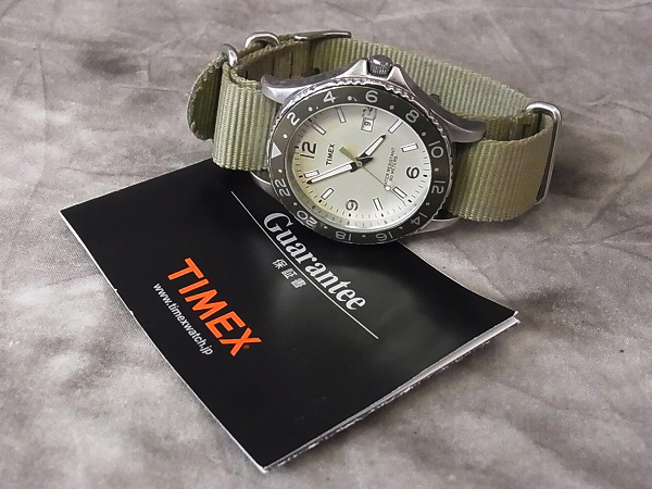 実際に弊社で買取させて頂いたTIMEX/タイメックス アナログ腕時計 モスグリーン系/CR2016CELLの画像 9枚目