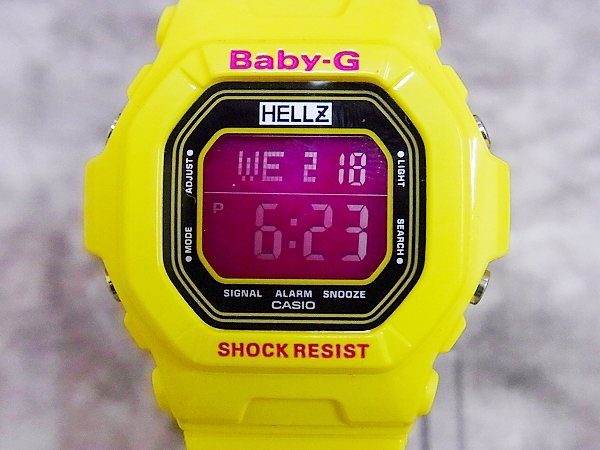 実際に弊社で買取させて頂いたBaby-G/ベビーG HELLZ/ヘルツ コラボモデル 黄 BG-5600HZ-9JRの画像 1枚目