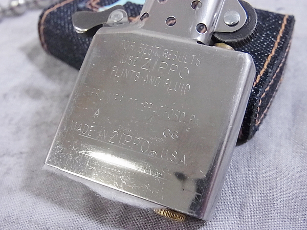 実際に弊社で買取させて頂いたZIPPO/ジッポー エビス デニム+ボールチェーン カモメ/05年製の画像 4枚目