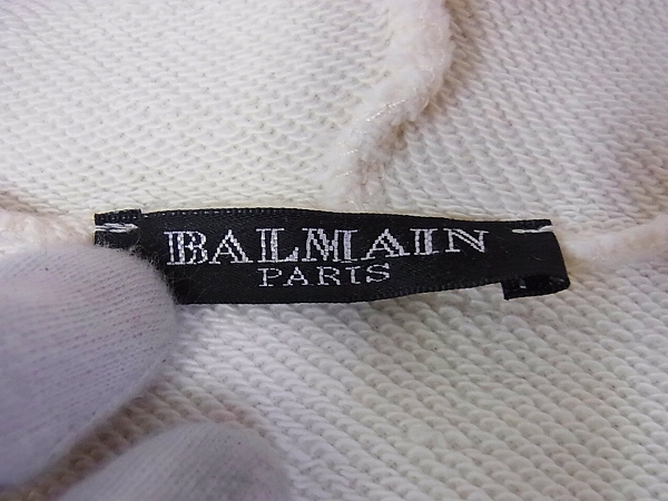 実際に弊社で買取させて頂いたBALMAIN/バルマン サイドジップパーカー オフホワイト XSの画像 2枚目