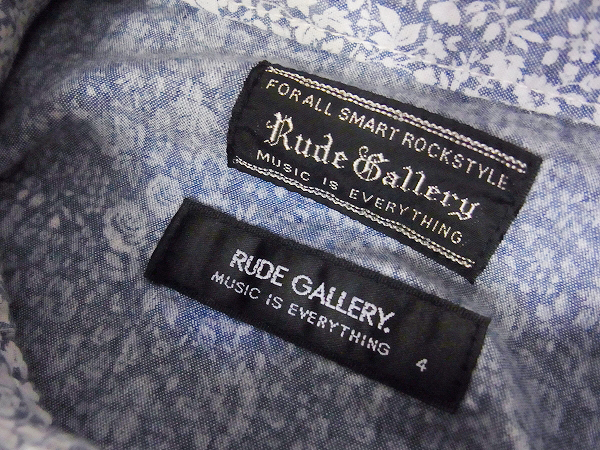 実際に弊社で買取させて頂いたRUDE GALLERY/ルードギャラリー 13AW 花柄 ウエスタンシャツ/4の画像 2枚目