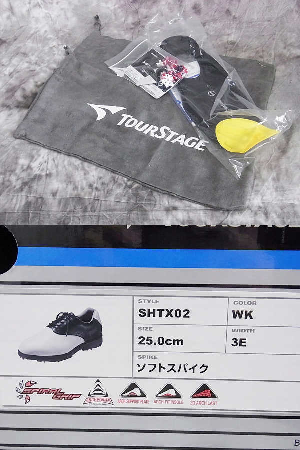 実際に弊社で買取させて頂いたTOURSTAGE/ツアーステージ ソフトスパイクシューズ 白SHTX02/25の画像 9枚目