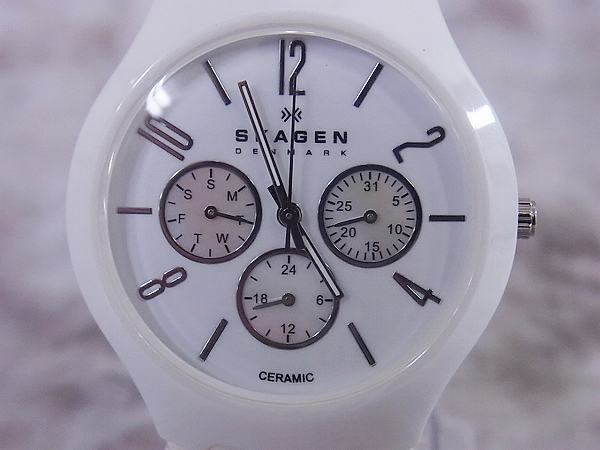 SKAGEN スカーゲン ホワイト セラミック 腕時計 - 時計