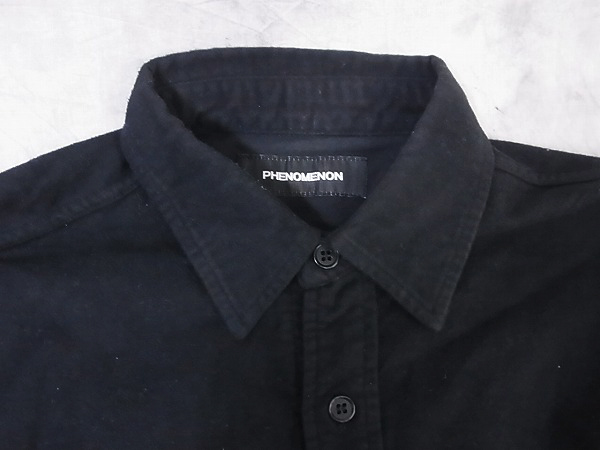 実際に弊社で買取させて頂いたPHENOMENON/フェノメノン 2010AW ブラックコットンシャツ/Lの画像 2枚目