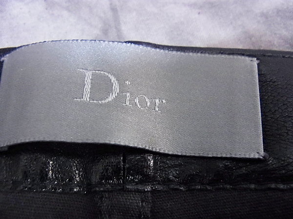 実際に弊社で買取させて頂いたDior HOMME/ディオールオム ラムレザーパンツ ブラック/42の画像 3枚目