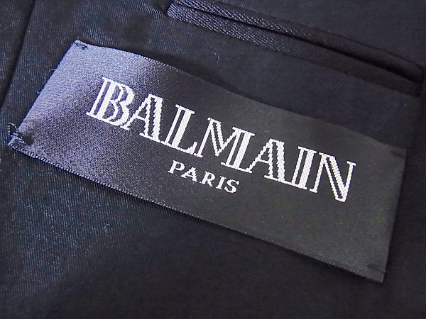 実際に弊社で買取させて頂いたBALMAIN/バルマン レザーラペル 1Bショールカラージャケット/46の画像 2枚目