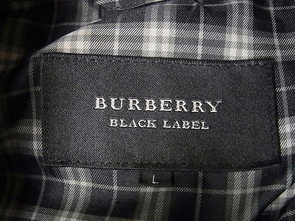 実際に弊社で買取させて頂いたBURBERRY BLACK LABEL ラクーンファー付モッズコート 黒 Lの画像 3枚目