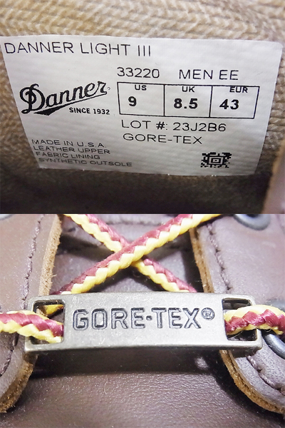 実際に弊社で買取させて頂いたDanner/ダナー LIGHT 3/33220 ゴアテックスの画像 6枚目