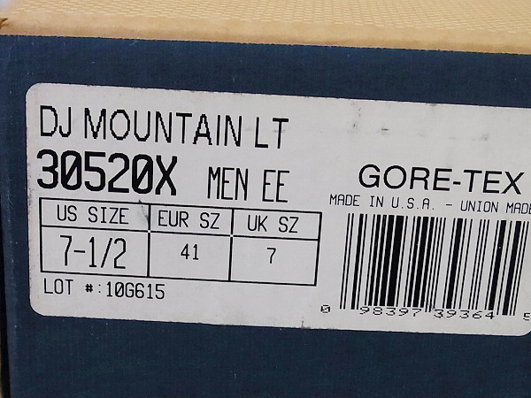 実際に弊社で買取させて頂いたダナー マウンテンライト 30520X GORE-TEX/US7.5の画像 9枚目