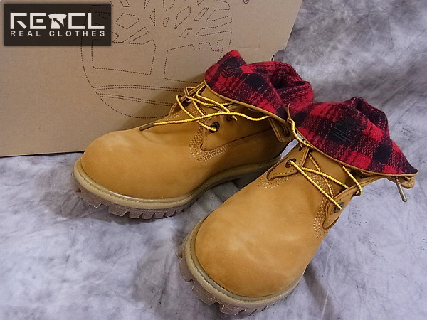 実際に弊社で買取させて頂いた【未使用】Timberland×WOOLRICH ロールトップブーツ/36517/8.5