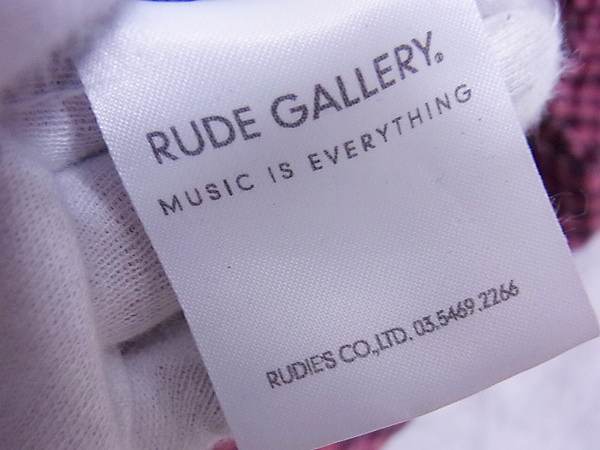 実際に弊社で買取させて頂いたRUDE GALLERY/ルードギャラリー チェック長袖シャツ 赤系/2の画像 6枚目