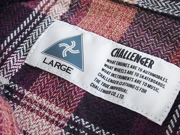 実際に弊社で買取させて頂いたCHALLENGER/チャレンジャー 15AW ヘリンボーンチェックシャツ/Lの画像 2枚目