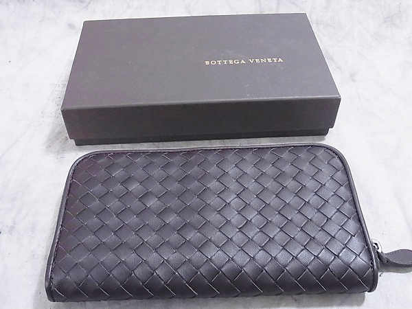 実際に弊社で買取させて頂いたBOTTEGA VENETA イントレ ラウンドジップ 長財布の画像 8枚目