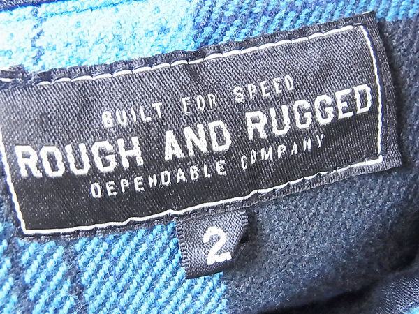 実際に弊社で買取させて頂いたROUGH AND RUGGED 長袖チェックシャツ 青/黒 2の画像 2枚目