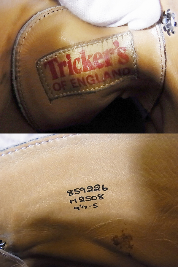 実際に弊社で買取させて頂いたTricker's/トリッカーズ M2508　カントリブーツ ブラック/9.5の画像 7枚目