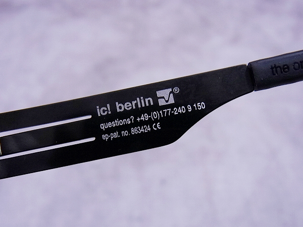 実際に弊社で買取させて頂いたic berlin/アイシーベルリン 金属眼鏡フレーム ブラック/883424の画像 5枚目