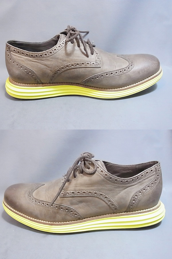 実際に弊社で買取させて頂いた★COLE HAAN×NIKE LUNAR GRAND ウィングチップ 茶黄C10450/8.5の画像 4枚目