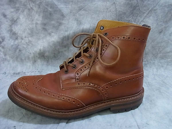 実際に弊社で買取させて頂いたTricker's/トリッカーズ ACORN カントリブーツ 茶 M2508/9の画像 5枚目