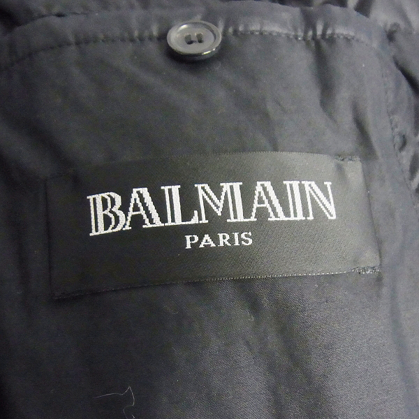 実際に弊社で買取させて頂いたBALMAIN/バルマン 12AW バイカーダウンジャケット 黒/46の画像 2枚目