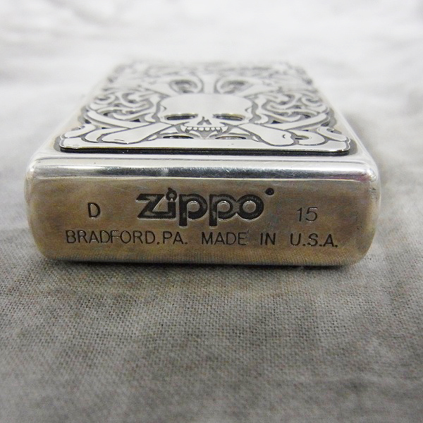 実際に弊社で買取させて頂いたZIPPO/ジッポー Roen/ロエン-ZP001 DEEP ETCHING SV 15年製の画像 4枚目