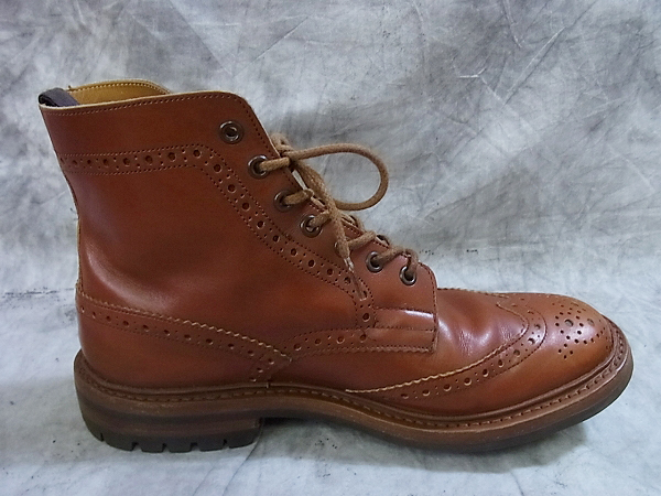 実際に弊社で買取させて頂いたTricker's/トリッカーズ ACORN カントリブーツ 茶 M2508/9の画像 4枚目