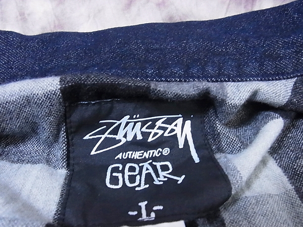 Stussy Gear/ステューシー バックワッペン デニムジャケット/Lの買取