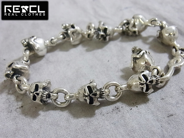 実際に弊社で買取させて頂いたサーティーンデザインズ SMALL MAD SKULL BRACELET SILVER