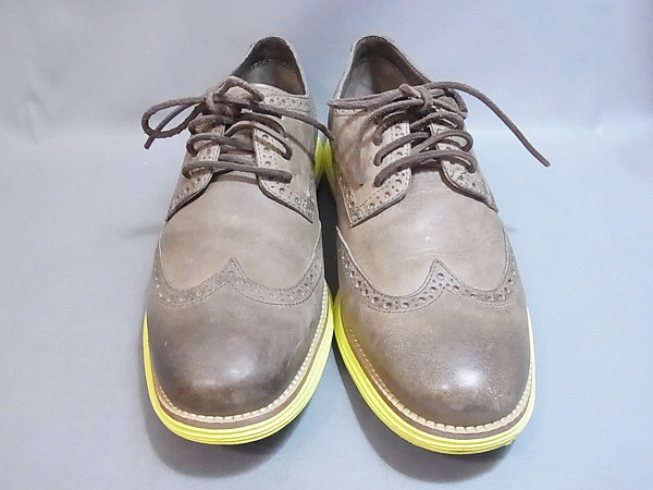 実際に弊社で買取させて頂いた★COLE HAAN×NIKE LUNAR GRAND ウィングチップ 茶黄C10450/8.5の画像 1枚目