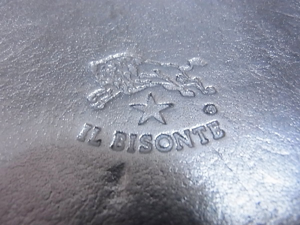 実際に弊社で買取させて頂いた★IL BISONTE/イルビゾンテ レザー 二つ折り長財布 ブラックの画像 5枚目