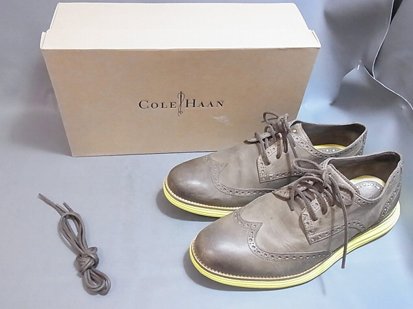 実際に弊社で買取させて頂いた★COLE HAAN×NIKE LUNAR GRAND ウィングチップ 茶黄C10450/8.5の画像 9枚目