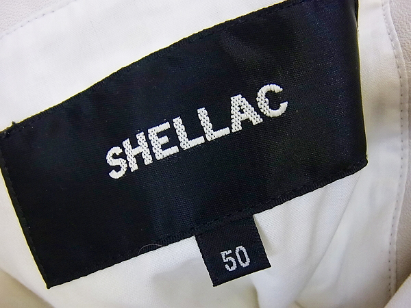 実際に弊社で買取させて頂いたSHELLAC/シェラック ラムレザー 襟付き 中綿ジャケット/50の画像 2枚目