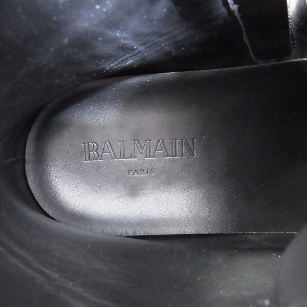 実際に弊社で買取させて頂いたBALMAIN/バルマン LEATHER HIGH-TOP SNEAKERS WITH LOGO 62.T314.D605/41の画像 5枚目