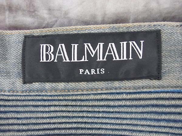 実際に弊社で買取させて頂いたBALMAIN 15SS ステインブルーバイカーデニム/S5HT551C710V/29の画像 4枚目