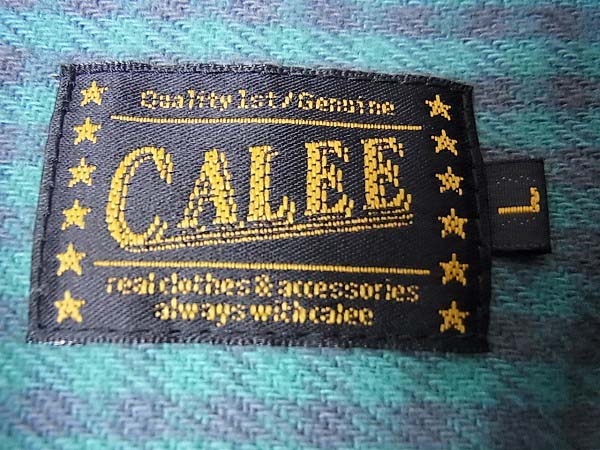 実際に弊社で買取させて頂いたCALEE/キャリー ボックスチェック ネルシャツ グリーン系/Lの画像 2枚目