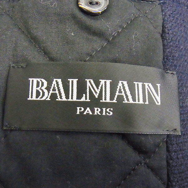 実際に弊社で買取させて頂いたBALMAIN/バルマン ファー付き ダウンジャケット ネイビー/Sの画像 2枚目