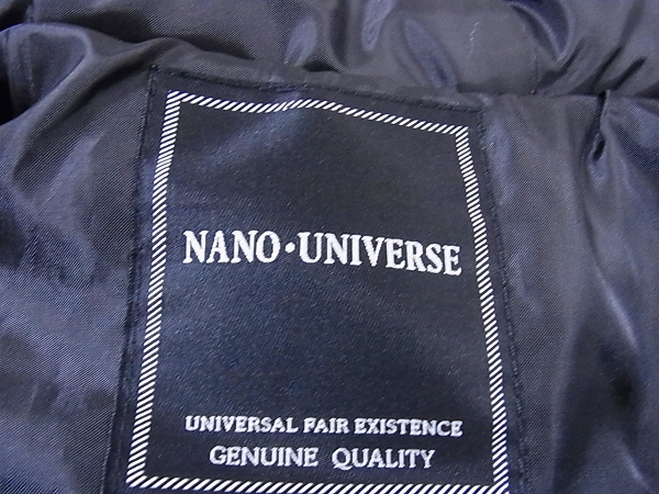 実際に弊社で買取させて頂いたnano universe/ナノユニバース 中綿ジャケット ブラック/Mの画像 4枚目