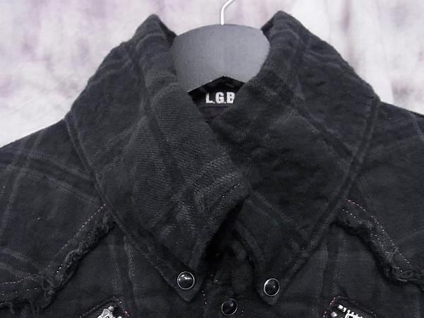 実際に弊社で買取させて頂いたL.G.B/ルグランブルー チェックシャツ SHIRT-G/M 1684K/2の画像 2枚目