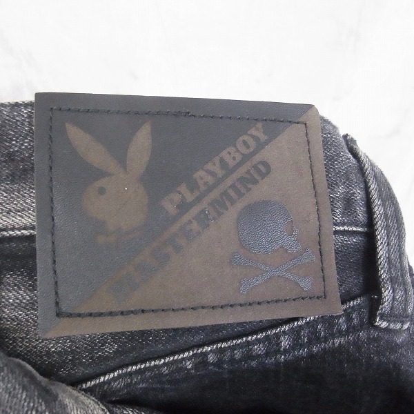 実際に弊社で買取させて頂いた【未使用】mastermind japan×THEATER8×PLAYBOY/マスターマインドジャパン×シアターエイト×プレイボーイ デニムパンツ ブラック Sの画像 8枚目