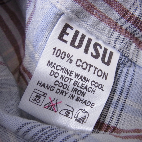 実際に弊社で買取させて頂いたEVISU/エヴィス チェック柄 オックスフォード長袖シャツ 38の画像 3枚目